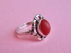 jwg Antiek Art Deco 20s 30s bloedkoraal zilver ring vintage, Sieraden, Tassen en Uiterlijk, Antieke sieraden, Verzenden, Zilver