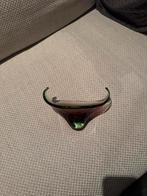 Paars Groene Glazen Schaal met Krullen, Ophalen of Verzenden