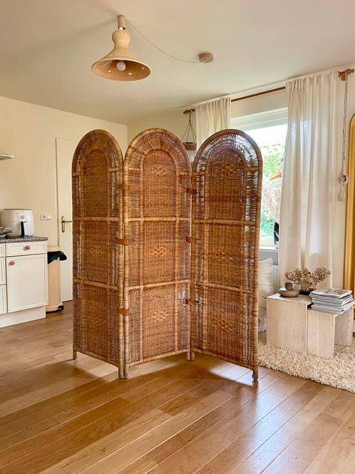 Kamerscherm rotan retro vintage bamboe manoe, Huis en Inrichting, Woonaccessoires | Kamerschermen, Gebruikt, Ophalen of Verzenden