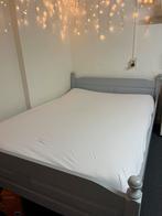 2 persoons bed met verstelbare lattenbodem, Huis en Inrichting, Slaapkamer | Bedden, Grijs, Gebruikt, 140 cm, Hout