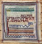 Oude vintage merklap, Ophalen