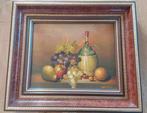Olieverf Stilleven met Flessen en Fruit, Ingelijst, Antiek en Kunst, Kunst | Schilderijen | Klassiek, Ophalen of Verzenden