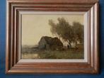Olieverf Aris Knikker Landschap met boerderij 21 x 30 cm, Ophalen of Verzenden