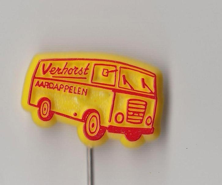 Busje Verhorst Aardappelen speldje, Verzamelen, Speldjes, Pins en Buttons, Gebruikt, Speldje of Pin, Overige onderwerpen, Ophalen of Verzenden