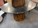 Tafel maxime rond zwart echt maren mangohout poot 130cm, Ophalen, Zo goed als nieuw, Rond