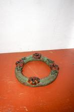 Vintage keramische adventskrans * groen en rood, Ophalen of Verzenden