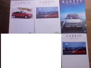 4x Opel Kadett E Cabriolet GSi + Edition brochures/folders beschikbaar voor biedingen