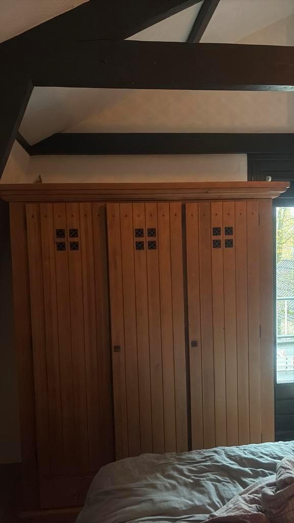 Grenen kledingkast, Huis en Inrichting, Kasten | Kledingkasten, Gebruikt, 200 cm of meer, 50 tot 75 cm, Ophalen