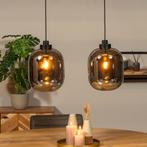 Hanglamp Smoke 30 cm 2-lichts glas van LIVIN24, Huis en Inrichting, Lampen | Hanglampen, Ophalen, Zo goed als nieuw, Glas, Minder dan 50 cm