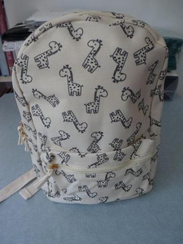 Leuke beige rugzak rugtas schooltas met girafopdruk nieuw beschikbaar voor biedingen