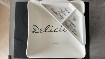 Prachtige saladeschaal met opzetstuk Rivera Maison porselein beschikbaar voor biedingen