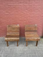 Antieke teakhouten tuinbanken en stoelen., Tuin en Terras, Tuinstoelen, Ophalen of Verzenden