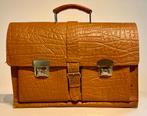Vintage Bruine Leren Aktetas, Overige merken, Gebruikt, Bruin, Ophalen of Verzenden