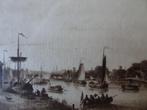 Tekening Sloten 1852 Haarlemmermeer, prent Leidse vaart, Verzenden