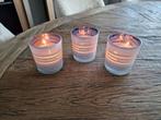 riviera maison windlicht stripe votive's hurricane, Overige materialen, Blauw, Ophalen of Verzenden, Zo goed als nieuw