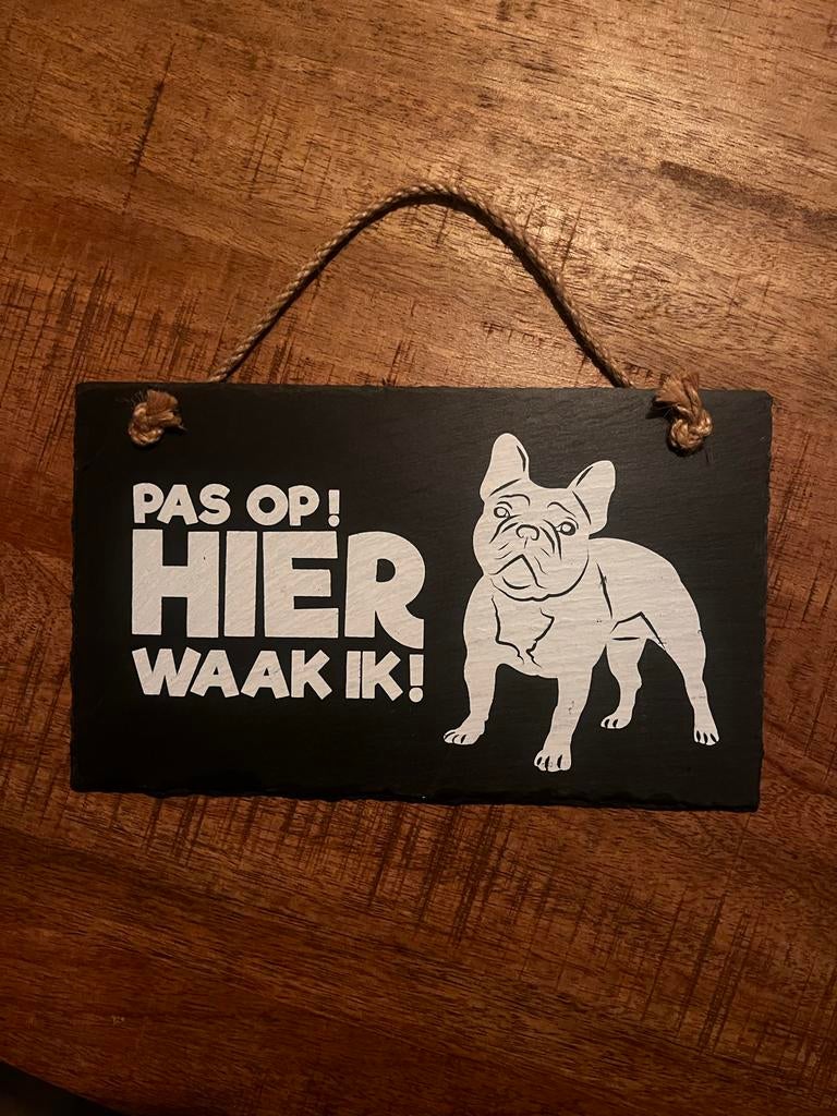 Hondenbordje "Pas op! Hier waak ik!", Ophalen of Verzenden, Zo goed als nieuw