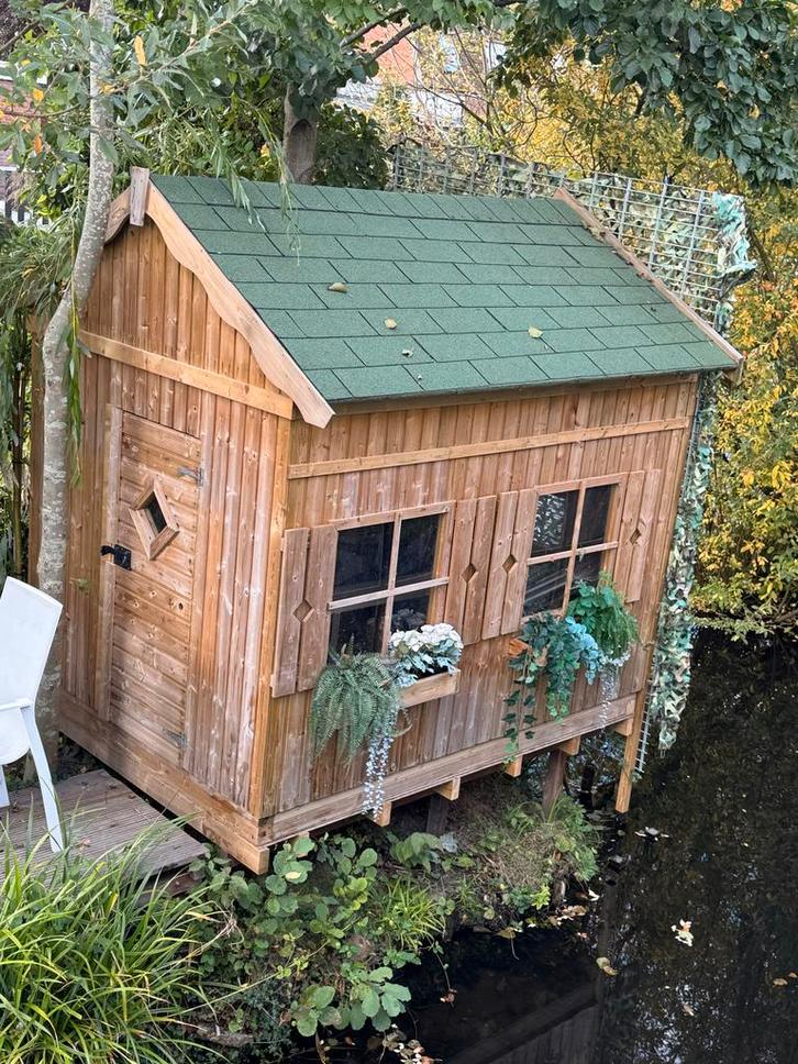 Nieuwe Blokhut - Wegens Omstandigheden, Kinderen en Baby's, Speelgoed | Buiten | Speelhuisjes, Zo goed als nieuw, Hout, Ophalen