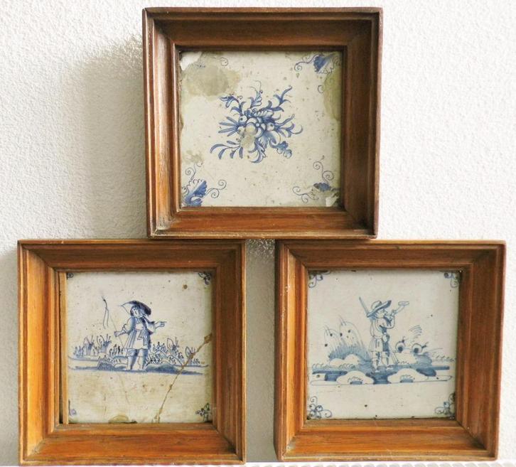 Antiek tegels in lijst, Antiek en Kunst, Antiek | Wandborden en Tegels, Ophalen of Verzenden