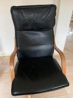 Ikea Poäng lederen kussen zwart, Huis en Inrichting, Fauteuils, Ophalen, Gebruikt, 75 tot 100 cm, 50 tot 75 cm
