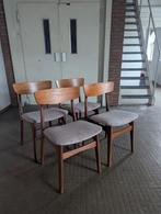Set 4 (evt 8) vintage Deense teak stoelen Shiønning Elgaard, Huis en Inrichting, Stoelen, Ophalen, Gebruikt, Vintage teak hout Deense design stoelen