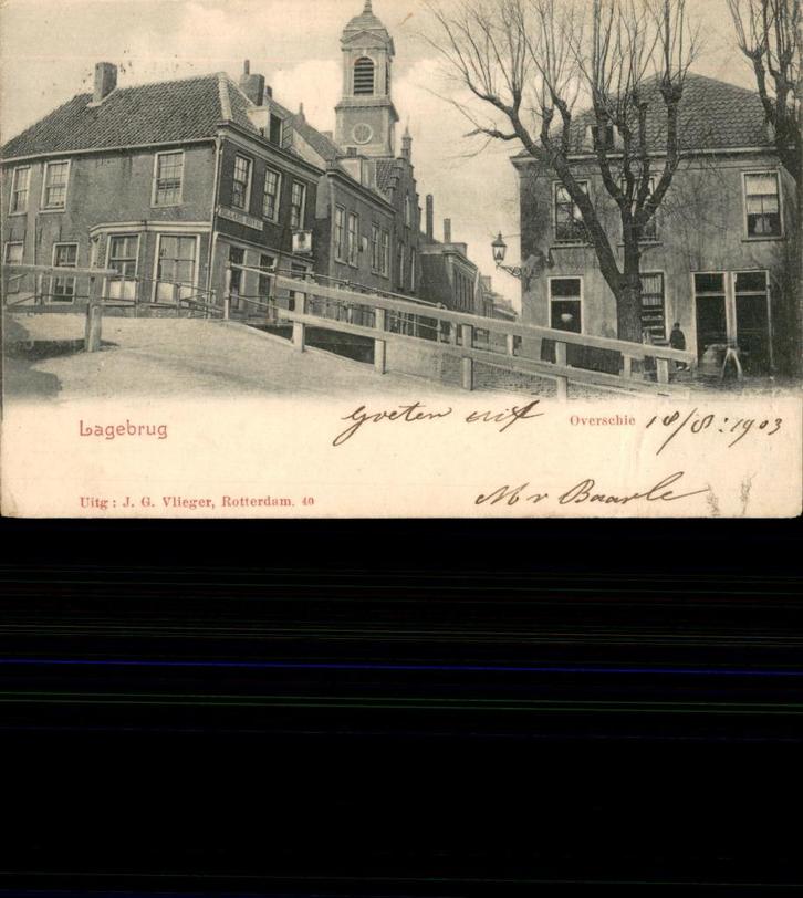 Overschie Lage Brug st 1903 Uitg J.G.Vlieger no 40, Verzamelen, Ansichtkaarten | Nederland, Gelopen, Zuid-Holland, Voor 1920, Verzenden