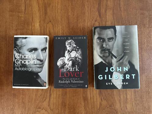 Biografieën: Charlie Chaplin, Rudolph Valentino,John Gilbert, Boeken, Biografieën, Zo goed als nieuw, Film, Tv en Media, Ophalen
