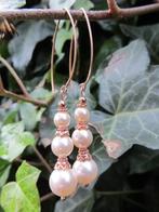 Oorbellen Creamrose Rosegold swarovski parels rosegold, Sieraden, Tassen en Uiterlijk, Oorbellen, Hangers, Nieuw, Roze, Goud