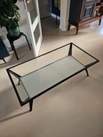 Vintage Salontafel met Glazen Blad, Huis en Inrichting, Tafels | Salontafels, Ophalen, Gebruikt, 100 tot 150 cm, Vintage