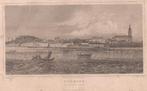 Nijmegen van de Waal gezien Staalgravure Terwen 1858, Antiek en Kunst, Ophalen of Verzenden