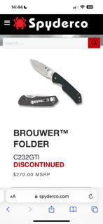 Spyderco “Jerry Brouwer “. Cpm30sv. Nieuw en mint conditie, Caravans en Kamperen, Kampeergereedschap, Ophalen of Verzenden, Nieuw