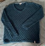Trui kleur teal katoen met kleine kabeltjes, Ophalen of Verzenden, Zo goed als nieuw