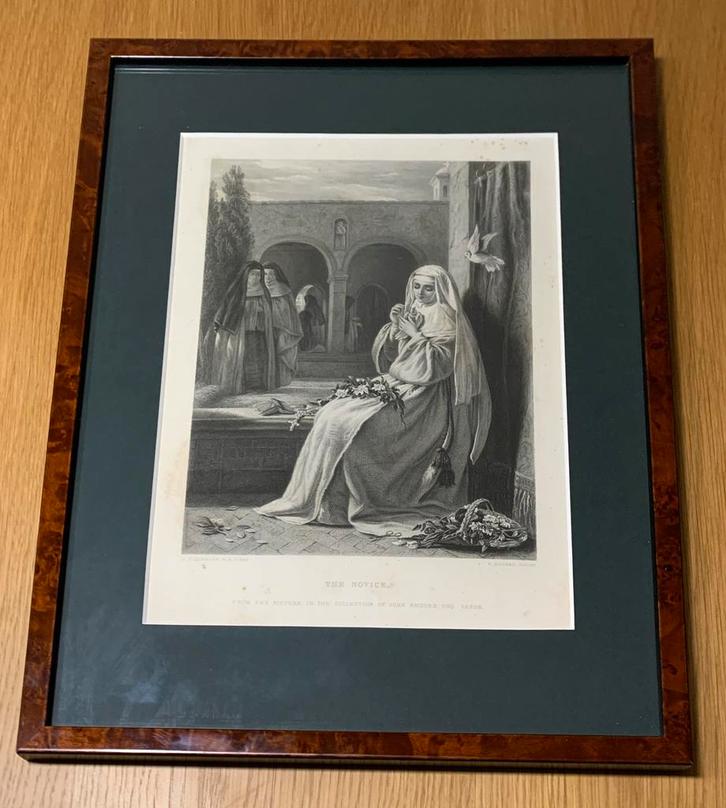 John Callcott Horsley - The Novice Britse staalgravure 1867, Antiek en Kunst, Kunst | Etsen en Gravures, Ophalen of Verzenden