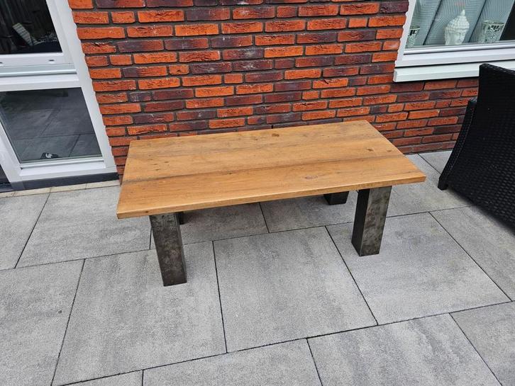 Salontafel eiken Hedi meubelen industrieel, Huis en Inrichting, Tafels | Salontafels, Zo goed als nieuw, Minder dan 50 cm, 100 tot 150 cm