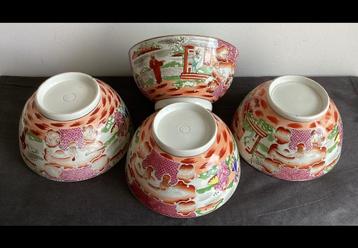 Vier antieke engelse pearlware kommen, ca 1810. beschikbaar voor biedingen