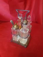 Antiek verzilverd cruet set, Antiek en Kunst, Ophalen of Verzenden