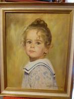 vintage portret schilderij meisje  canvas, Ophalen, Huis en Inrichting