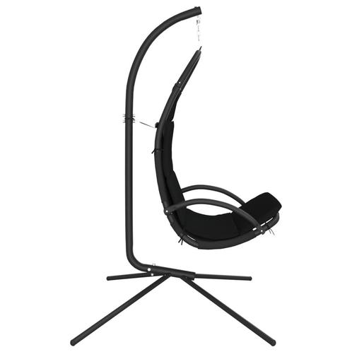 Hangstoel + standaard zwart swing schommelstoel GRATIS BZRGD, Huis en Inrichting, Stoelen, Nieuw, Eén, Metaal, Stof, Zwart, Verzenden