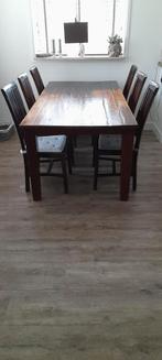 Eettafel met 6 stoelen incl. kussens, Huis en Inrichting, Ophalen, Gebruikt, 4 tot 6 stoelen