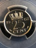 25 cent 1962 Proof PR67CAM, Postzegels en Munten, Ophalen of Verzenden, Koningin Juliana, 25 cent, Losse munt