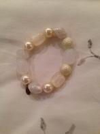 Armband elastiek met parelkralen, Ophalen of Verzenden, Zo goed als nieuw, Elastiek