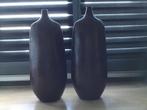 2 grote bruine vazen, Ophalen, Overige kleuren, Minder dan 50 cm, Glas