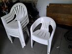 Plastic kuipstoelen (7 stuks), Huis en Inrichting, Stoelen, Ophalen, Overige materialen, Gebruikt, Wit