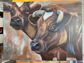 Koeienschilderij acrylverf 60x80 beschikbaar voor biedingen