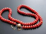SUPER bloedkoraal ketting, uniek gouden slot, Ophalen of Verzenden, Goud, Ketting