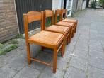 Vintage rieten eetkamerstoelen met tafel, Ophalen of Verzenden, Gebruikt, Bruin