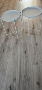 Ikea bijzettafeltjes wit 2 stuks - zgan, Huis en Inrichting, Tafels | Bijzettafels, Minder dan 55 cm, Metaal of Aluminium, Rond