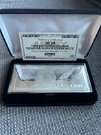 4 OZ zilver 100$ biljet 2020 in capsule en fluwelen doos., Postzegels en Munten, Edelmetalen en Baren, Zilver, Verzenden