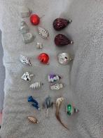 Partij vintage retro kerstbal ornament glas deukbal kerstman, Diversen, Kerst, Ophalen, Gebruikt