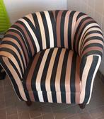 Fauteuil met poef bruin, Huis en Inrichting, Banken | Sofa's en Chaises Longues, Ophalen, Gebruikt, Eenpersoons