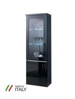 Vitrinekast Forever Chrome hoogglans zwart 1 deur-AANBIEDING, Ophalen of Verzenden, Nieuw, 25 tot 50 cm, 50 tot 100 cm